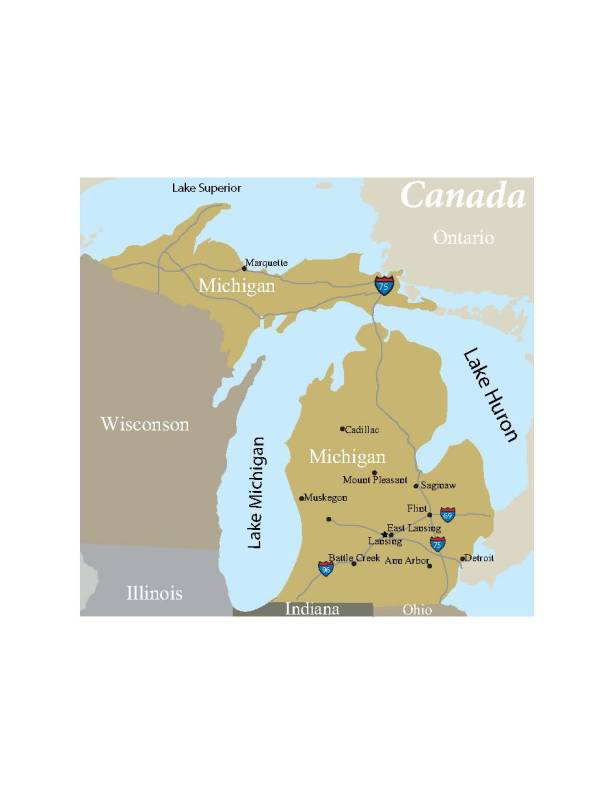 Illustrated Map of Michigan